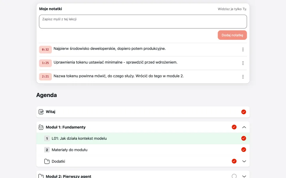 Notatki do lekcji ze znacznikami czasu nagrania